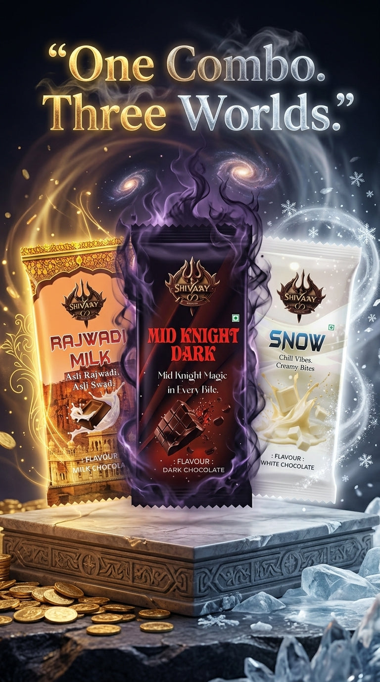 Trio Chocolate Combo – Dark, Snow & Rajwadi (Large Pack Collection)