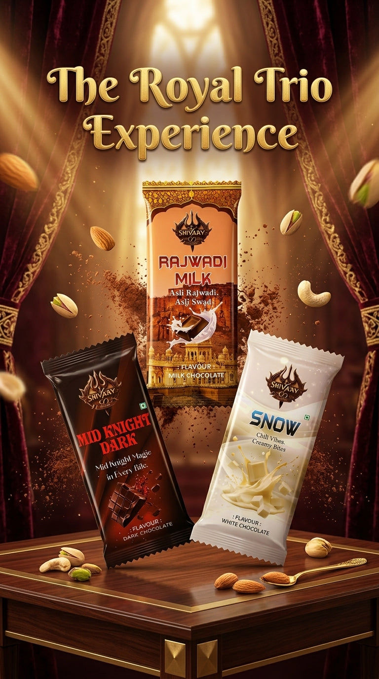 Trio Chocolate Combo – Dark, Snow & Rajwadi (Large Pack Collection)
